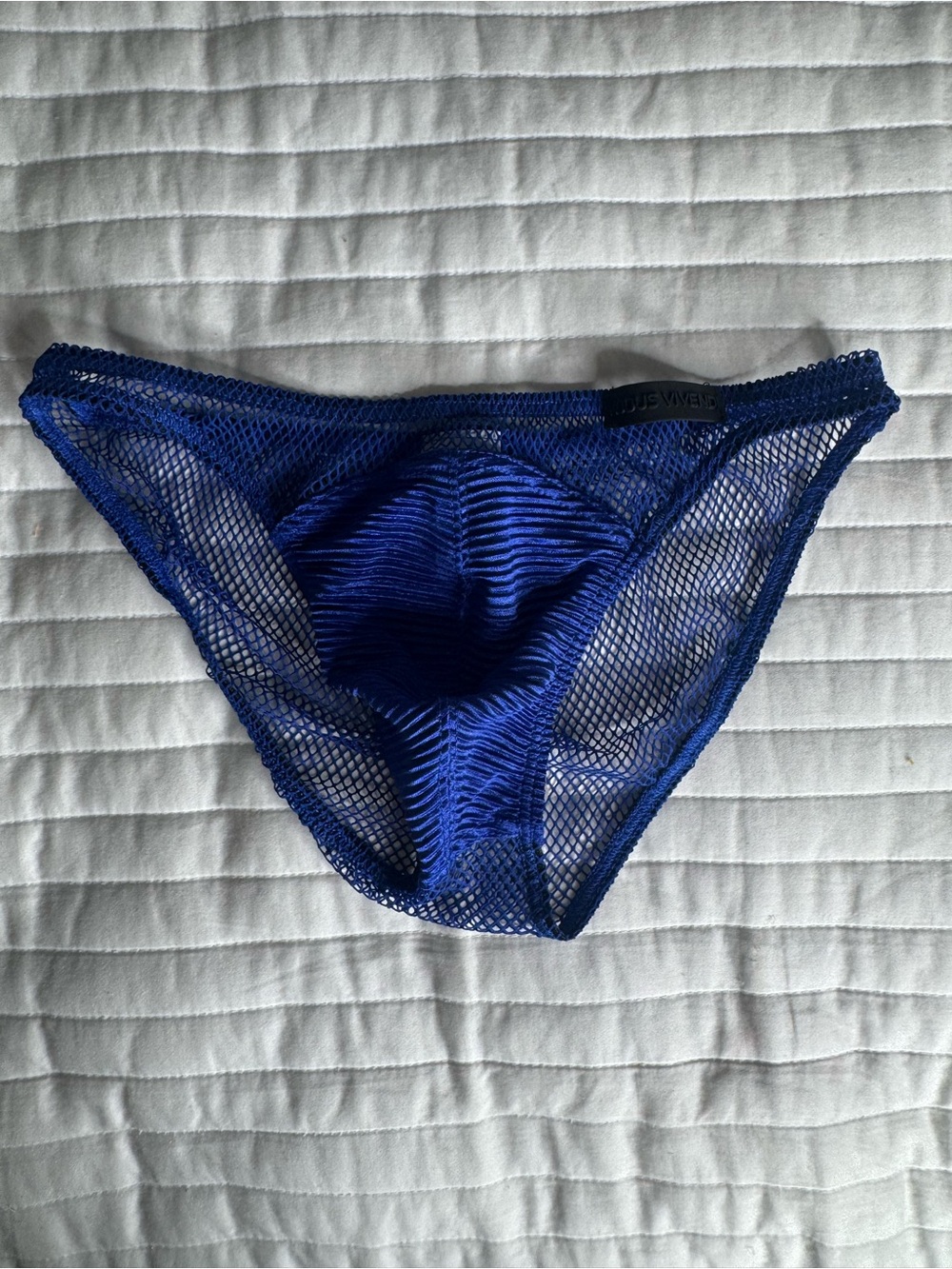 MODUS VIVENDI Men's Blue Mesh Briefs with Contoured Pouch